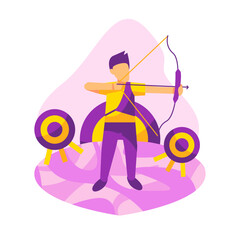 Hand drawn archer player illustration