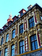 Fototapeta premium Lille, September 2022: Magnificent facades of the buildings of Lille, the capital of Flanders - Historic Monument : Old Stock Exchange