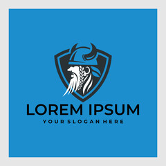 Ancient viking head logo for mascot design. Vector illustration