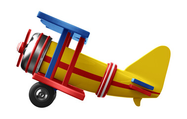 3D colorful toy plane - obrazy, fototapety, plakaty