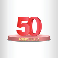50th anniversary design with stage, high quality vector, eps10