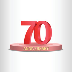 70th anniversary design with stage, high quality vector, eps10