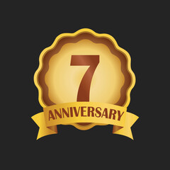 7th anniversary with golden badge