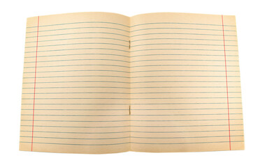 Lined notebook texture. Opened school notebook