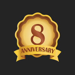 8th anniversary with golden badge