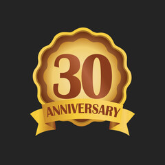 30th anniversary with golden badge