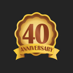 40th anniversary with golden badge