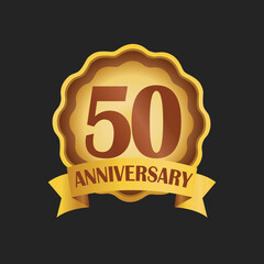 50th anniversary with golden badge