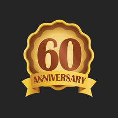 60th anniversary with golden badge