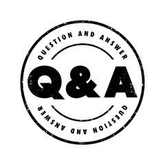 Q And A text stamp, concept background