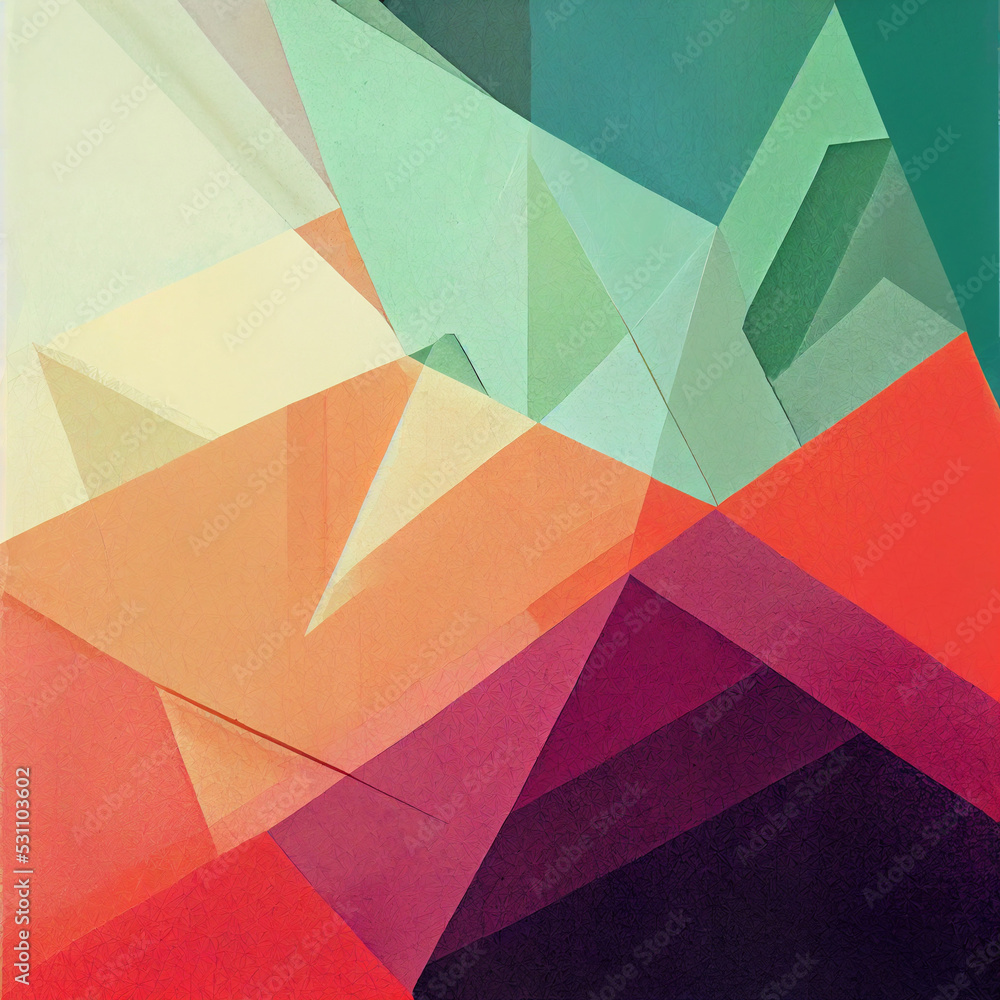 Wall mural Graphic design triangular shape with texture and copy space