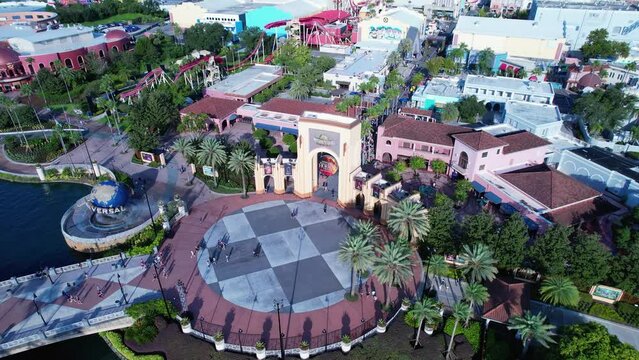 Orlando Florida. Orlando City. Aerial landscape of downtown city of Orlando Florida USA. Amusement park landscape. Travel background. Tourism landmark. Orlando Skyline city.