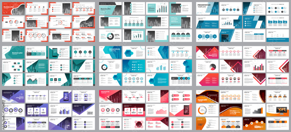 Poster set business presentation design template backgrounds and page layout design for brochure, book, mag