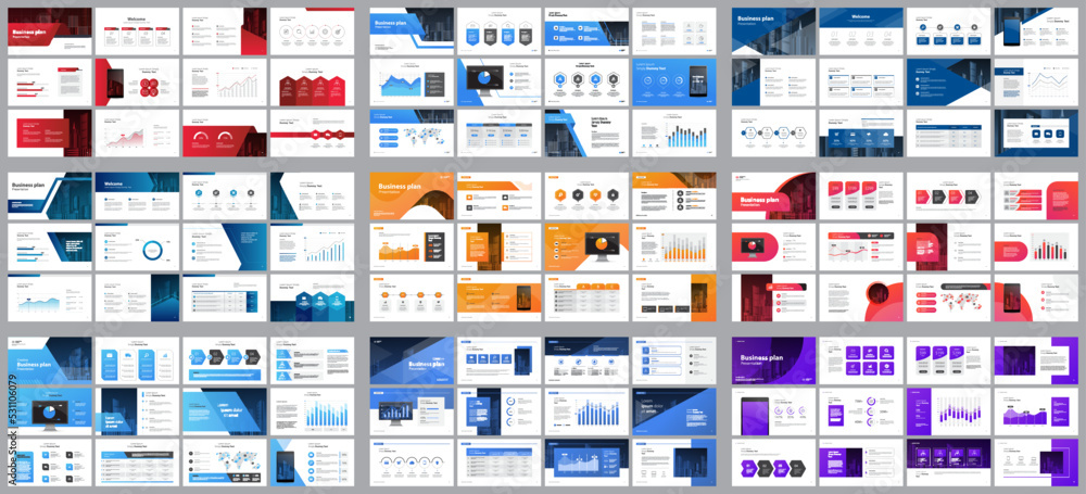 Poster set business presentation design template backgrounds and page layout design for brochure, book, mag