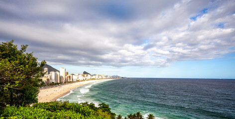 View at Ipanema beach and the ocean, Rio de Janeiro, Brazil, South America