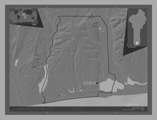 Atlantique, Benin. Bilevel. Labelled points of cities