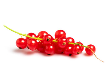 Fresh red currant isolated on white background
