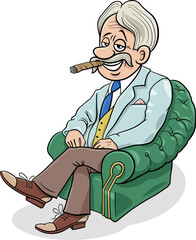 boss or businessman in armchair cartoon illustration