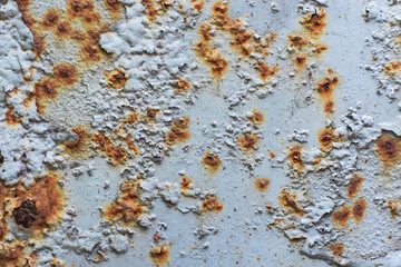 Rusted and corroded on metal white background