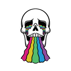 Skull Rainbow Streetwear Cartoon