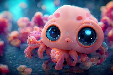 Baby pink octopus