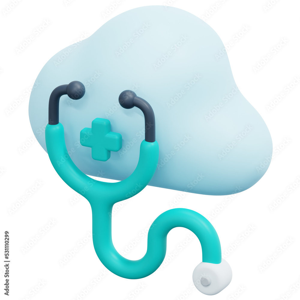 Poster cloud 3d render icon illustration