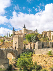 Fototapeta na wymiar View of Toledo, Spain, UNESCO world heritage site. Old city on the horizon.