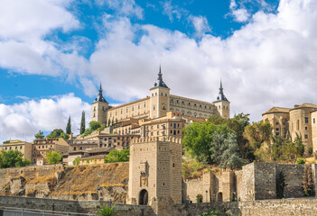 Fototapeta na wymiar View of Toledo, Spain, UNESCO world heritage site. Old city on the horizon.