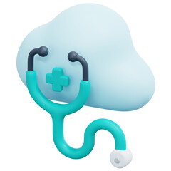 cloud 3d render icon illustration
