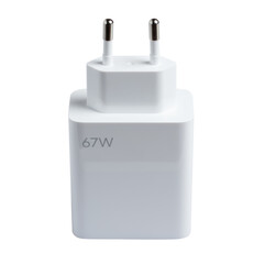 White charger power 76 W on white background.