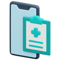 medical record 3d render icon illustration