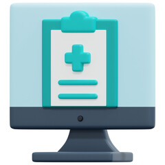 medical report 3d render icon illustration