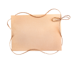 sheet of kraft paper and rope to the frame and place for text