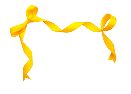 Yellow Ribbon with bow png transparent
