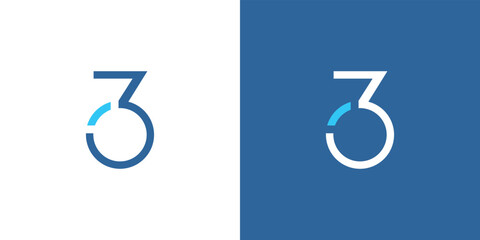 Modern and cool number 30 logo design