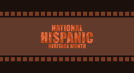 Hispanic heritage month. Abstract floral ornament background design, retro style with text, geometry