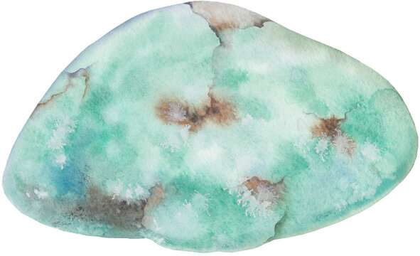 Transparent Background chrysoprase Illustration Png. Transparent Clipart Image of watercolor green crystal ready-to-use for site, article, print