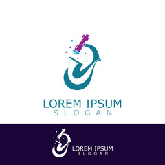 Naklejka premium Microscope logo image design. Simple illustration of biology microscope