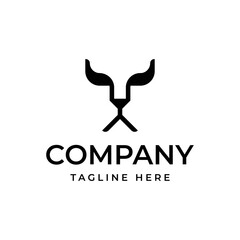 brave face lion logo design