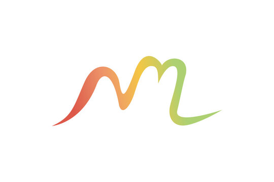 Beautiful Color MN or NM Letter Logo Design