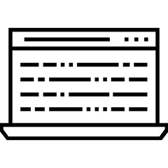 Source Code Programming Line Vector Icon