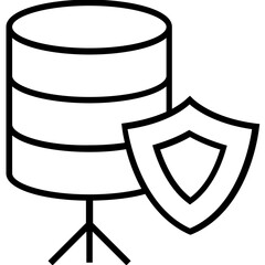 Safety Database Line Vector Icon