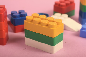 plug-in toys on lilac background