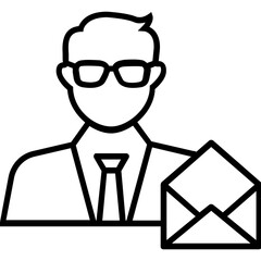 Business Email Line Vector Icon
