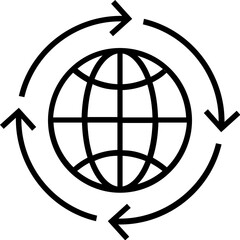Global Solution Line Vector Icon
