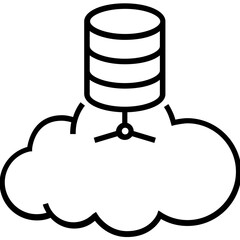 Cloud Data Line Vector Icon