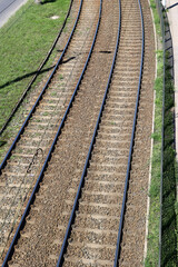 Tor kolejowy dla pociągów. Infrastruktura drogowa. © FotoDax