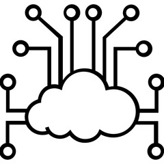 Cloud Hosting Line Vector Icon