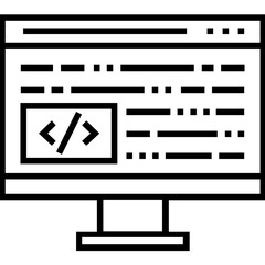 Developer Portfolio Line Vector Icon