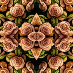 Tribal Pattern, Ornamental Wallpaper, Embroidery, Fantasy Home Decoration, Bohemian Style Ornaments, Botanical Illustrations, Handcrafts, Textiles, Interior and Exterior Surface, Ceramics Tiles